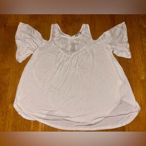 Women’s White Cut Out Short Sleeve Lace Blouse